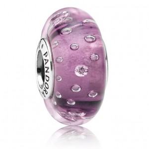 Pandora Beads Murano Glass And Purple Fizzle Charm