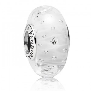 Pandora Beads Murano Glass And White Fizzle Charm