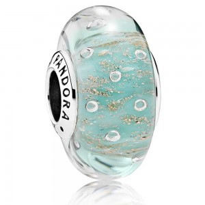 Pandora Beads Murano Glass Mint Glitter Charm