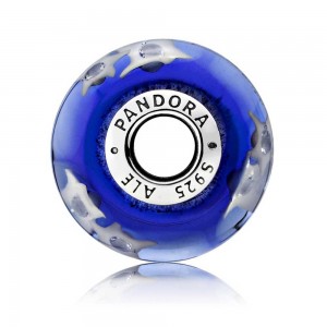 Pandora Beads Murano Glass Night Sky Moon and Stars Charm