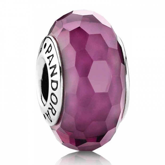 Pandora Beads Murano Glass Purple Faceted Charm