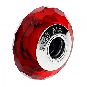 Pandora Beads Murano Glass Red Faceted Charm