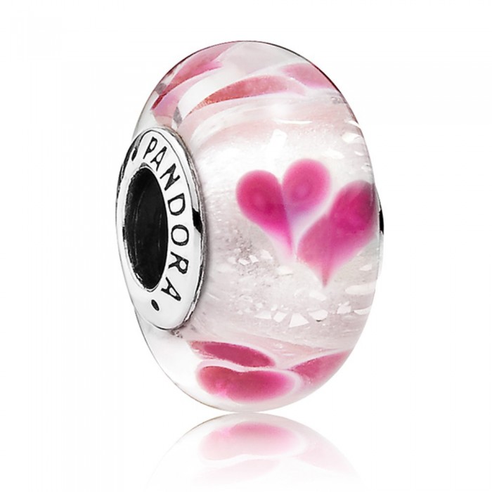 Pandora Beads Murano Glass Wild Hearts Love Charm