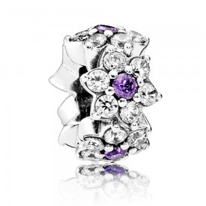 Pandora Spacers Forget Me Not Floral Pave CZ