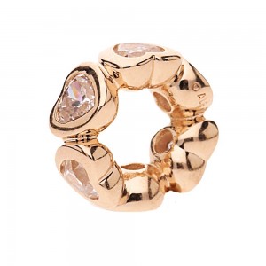 Pandora Spacers Hearts Love Rose Gold