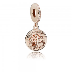 Pandora Charm Family Roots Dangle Rose Clear CZ