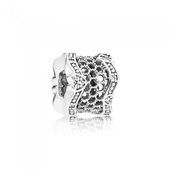 Pandora Charm Lace of Love Spacer Clear CZ