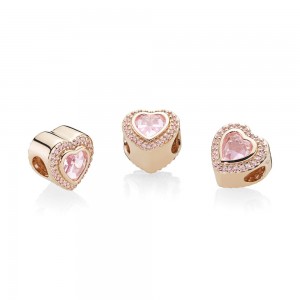 Pandora Charm Sparkling Love Rose Pink Crystal