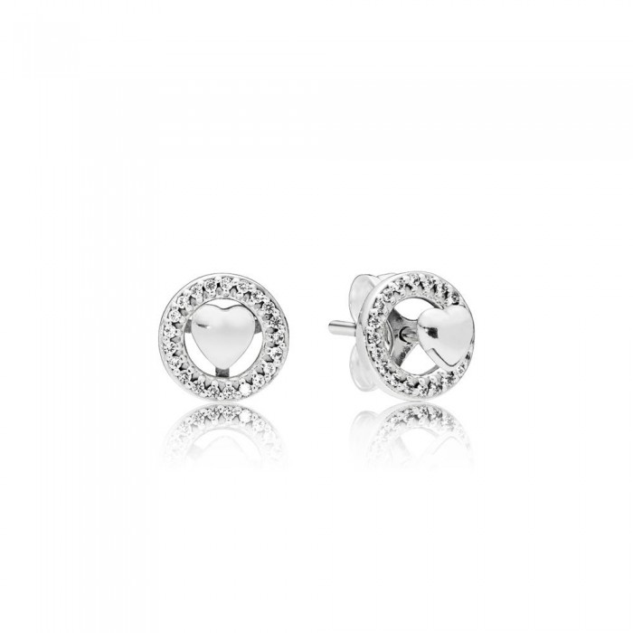 Pandora Earring Forever Hearts Clear CZ