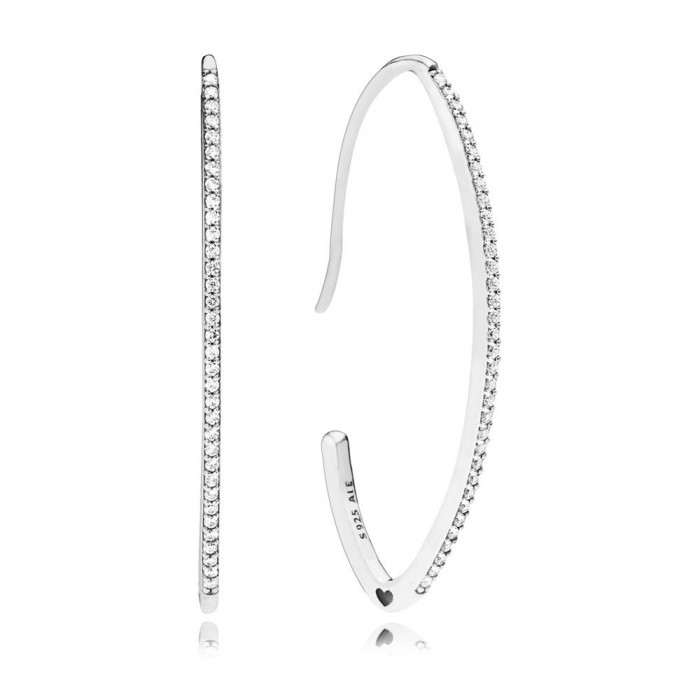 Pandora Earring Oval Sparkle Hoop Clear CZ