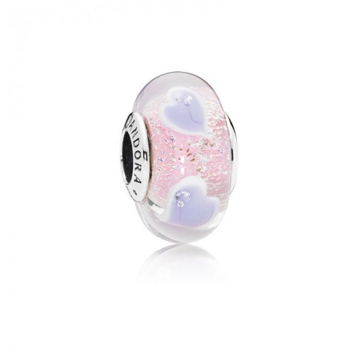Pandora Charm Plentiful Hearts Murano Glass