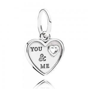 Pandora Necklace You And Me' Heart Dropper Love Pendant