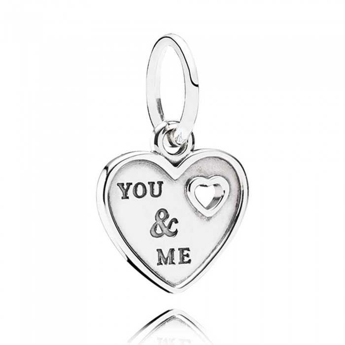 Pandora Necklace You And Me' Heart Dropper Love Pendant