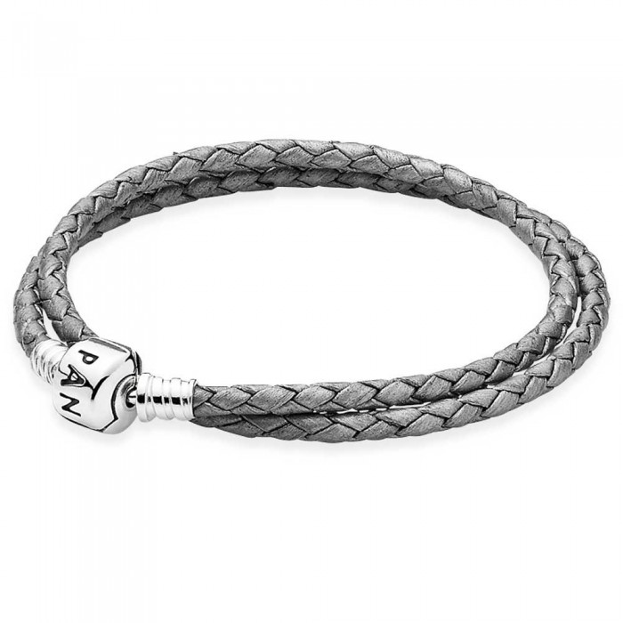 Pandora Bracelet Grey Double Leather