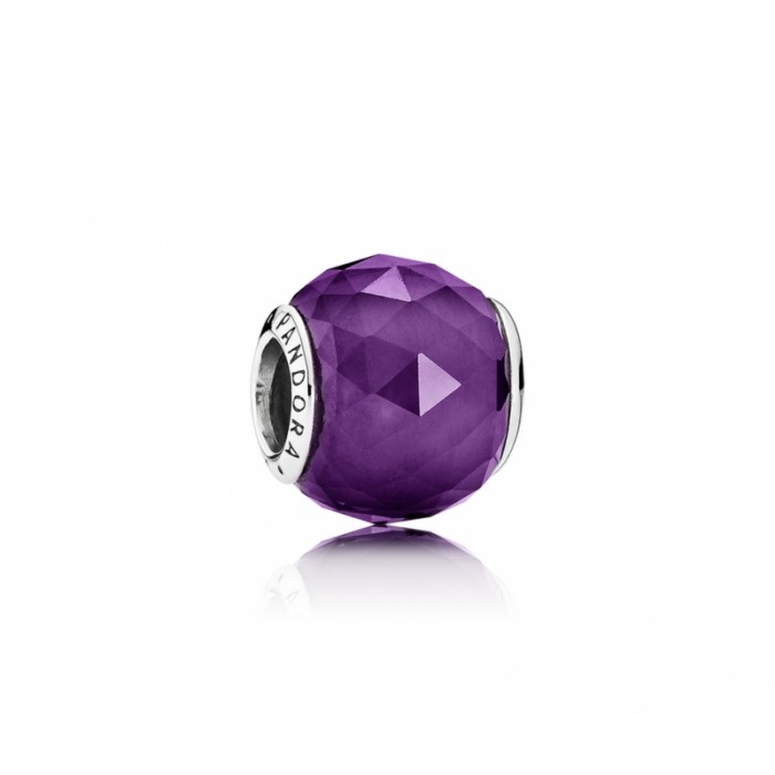 Pandora Charm Geometric Facets Royal Purple Crystal