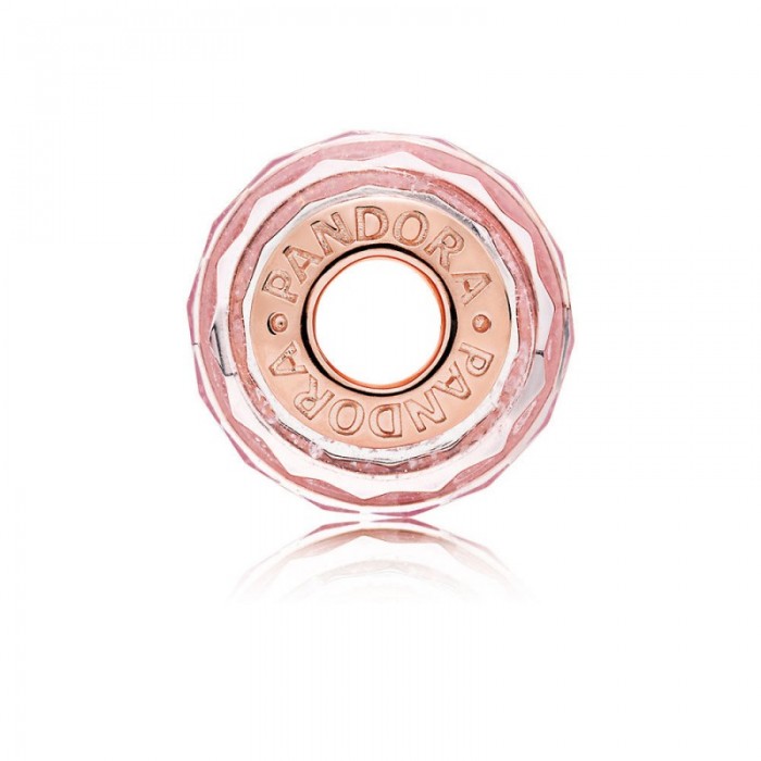 Pandora Charm Pink Shimmering Murano Glass Rose