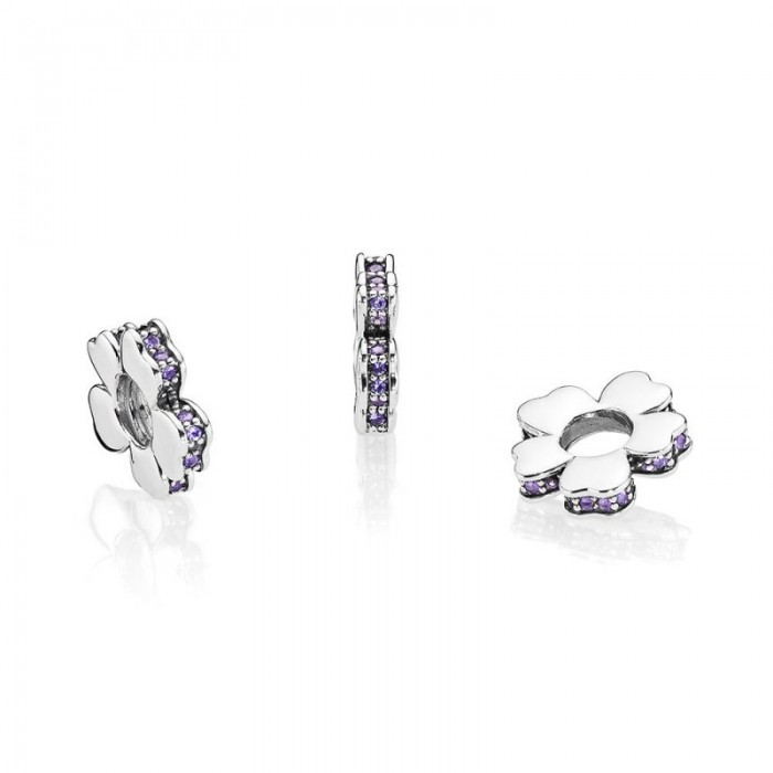 Pandora Charm Wildflower Meadow Spacer Lilac Crystals