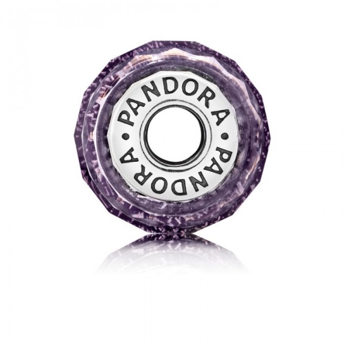 Pandora Charm Dark Purple Shimmer Murano Glass