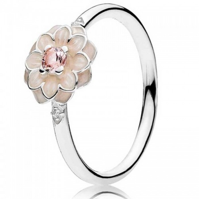 Pandora Ring Blooming Dahlia Floral Sterling Silver
