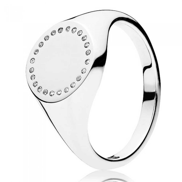 Pandora Ring Circle Signet Silver