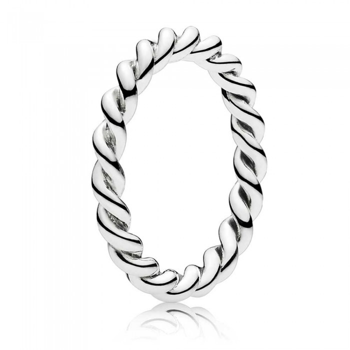 Pandora Ring Narrow Twisted Silver