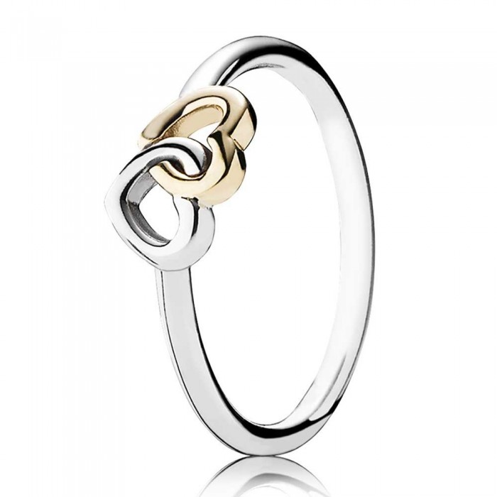 Pandora Ring Terlocked Hearts Love Gold G14